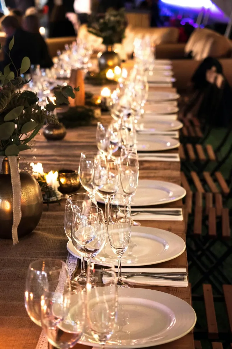 Elegant plated catering presentation